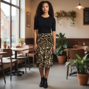 Nine West Olive Floral Pencil Skirt